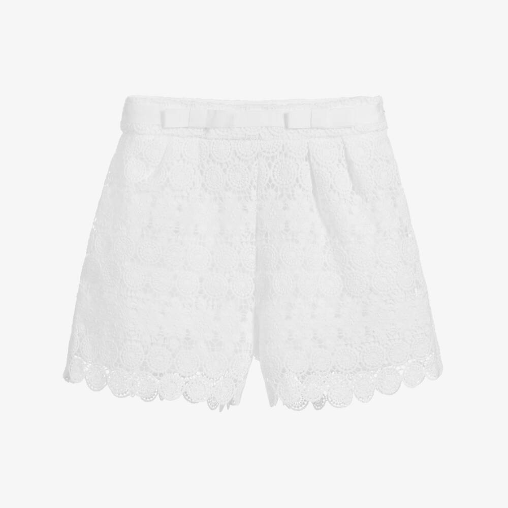 Mayoral-شورت دانتيل لون أبيض للبنات | Childrensalon Outlet