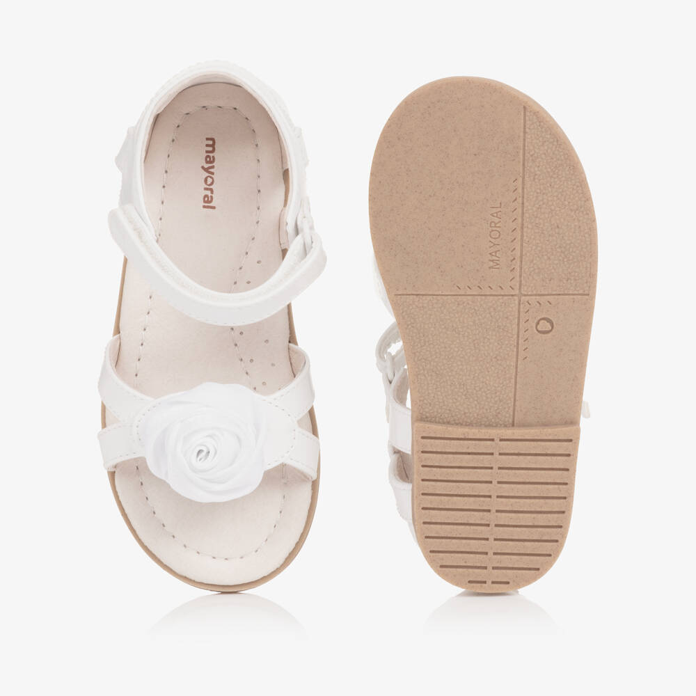 Mayoral-Girls' White Patent Flower Sandals | Childrensalon Outlet
