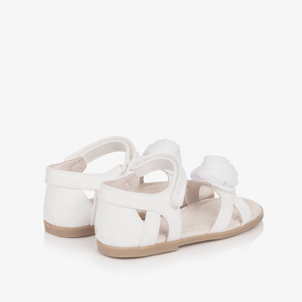 Mayoral-Girls' White Patent Flower Sandals | Childrensalon Outlet