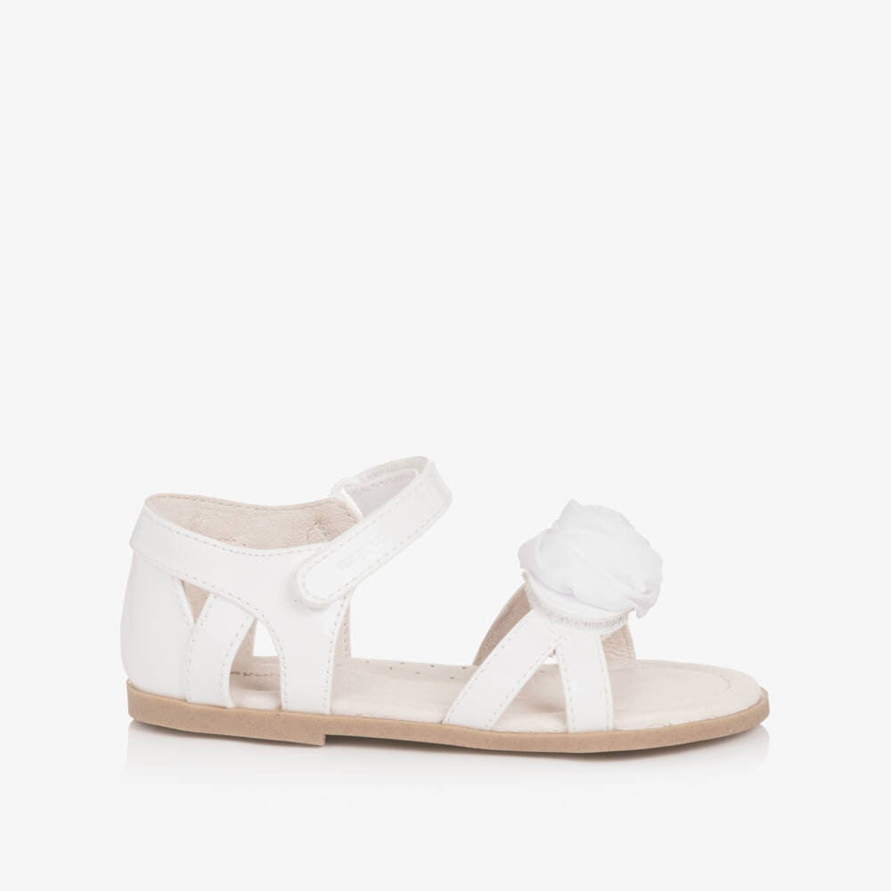 Mayoral-Girls' White Patent Flower Sandals | Childrensalon Outlet