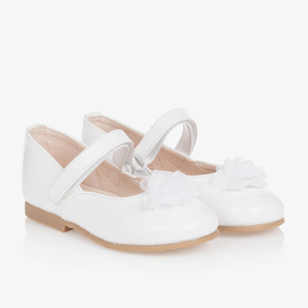 White mary jane flower girl shoes online