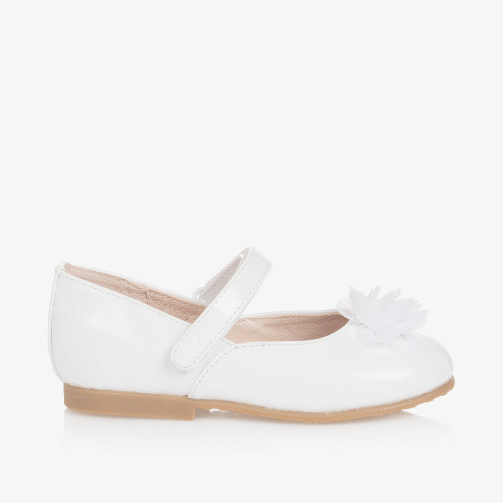 Mayoral-Girls White Patent Flower Shoes | Childrensalon Outlet