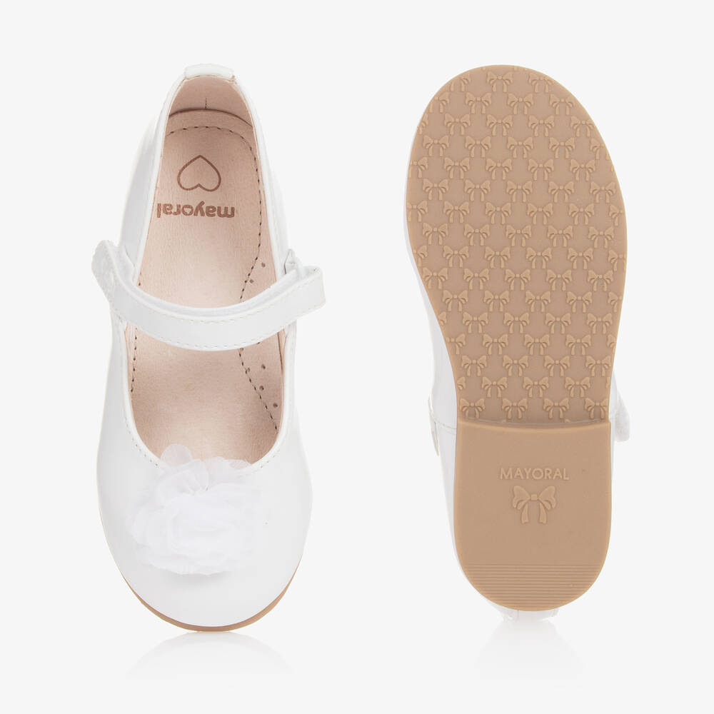 Mayoral-Girls White Patent Flower Shoes | Childrensalon Outlet