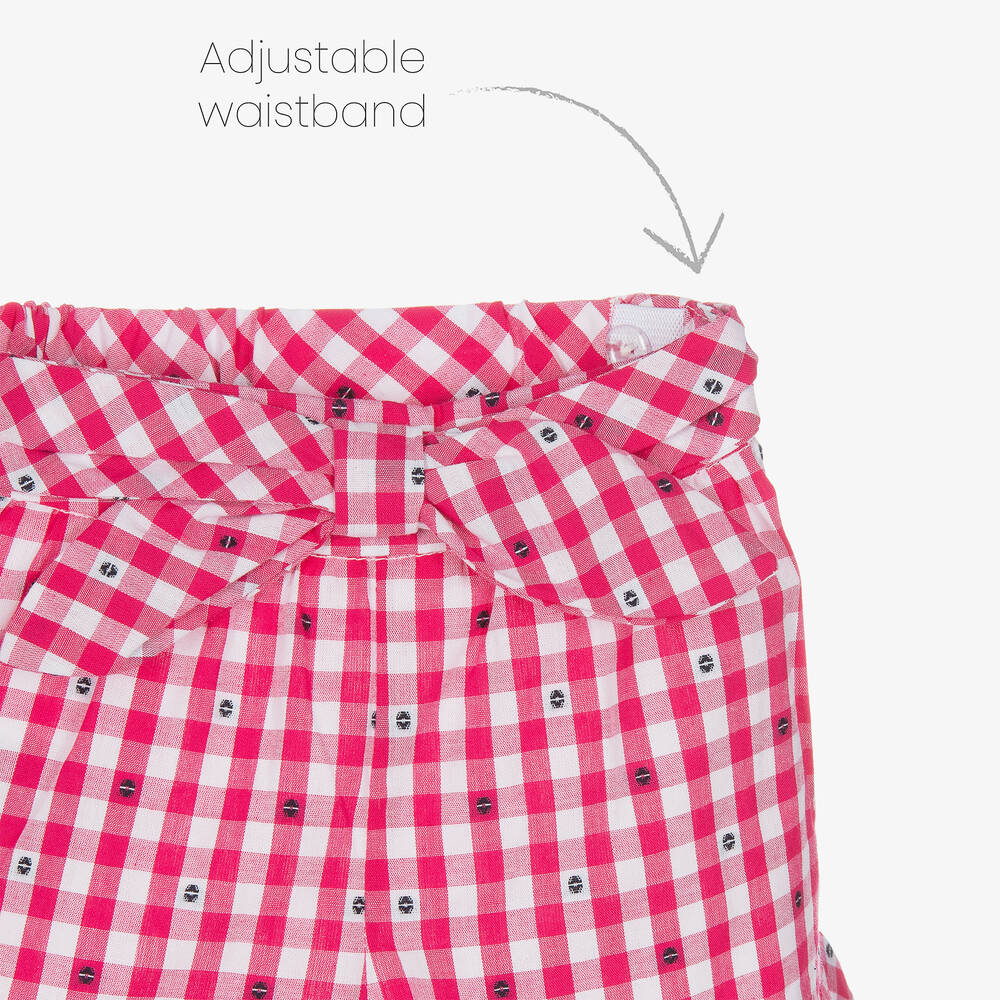 Mayoral-طقم شورت أطفال بناتي قطن جيرسي لون أبيض وزهري | Childrensalon Outlet