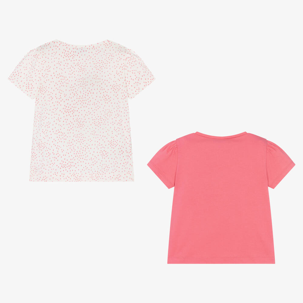 Mayoral-Girls White & Pink T-Shirts (2 Pack) | Childrensalon Outlet