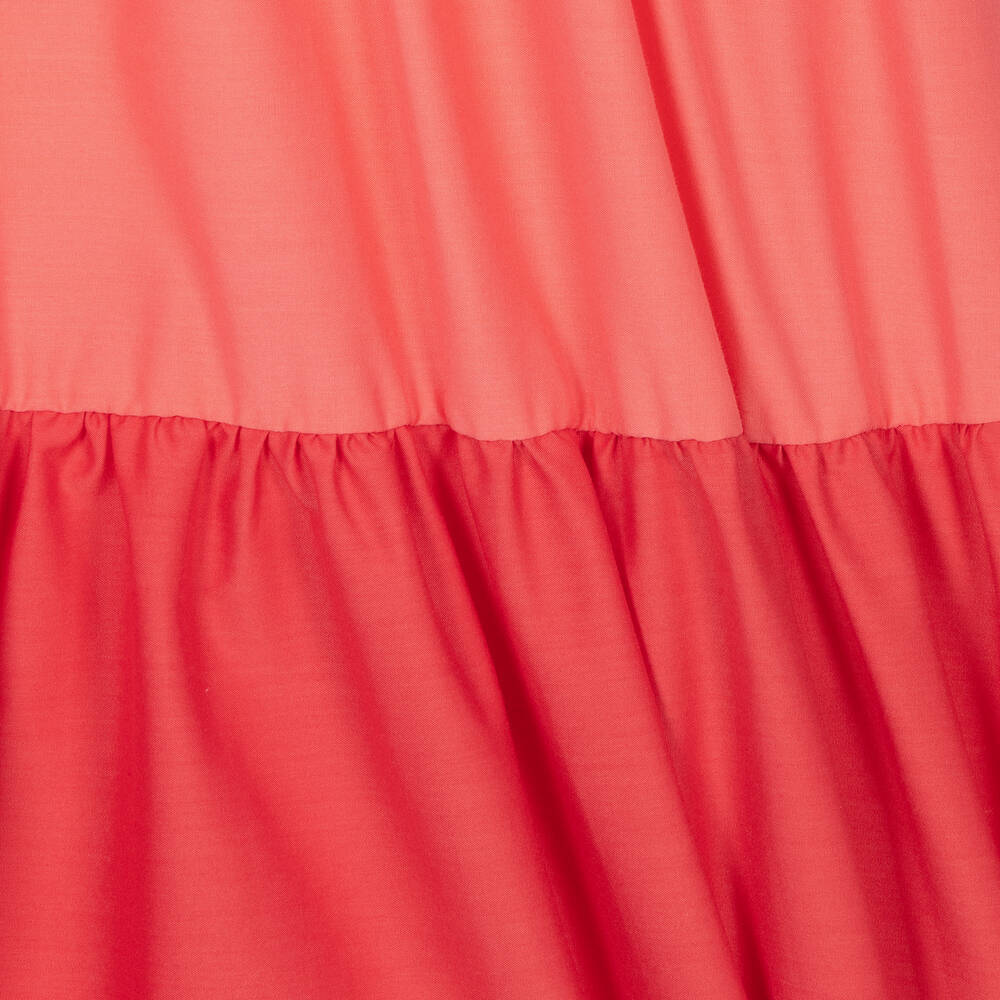 Mayoral-Бело-розовое многоярусное платье | Childrensalon Outlet