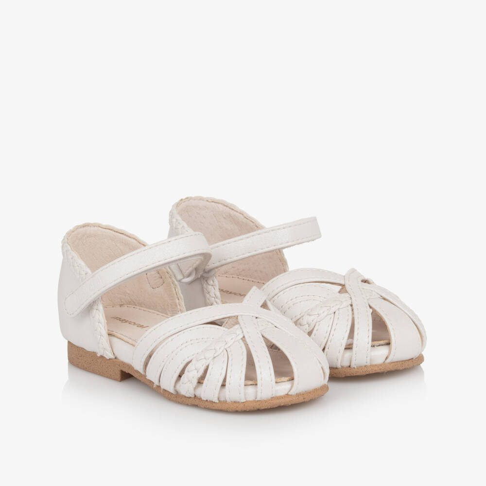 Mayoral-Girls' White Shimmering Faux Leather Pumps | Childrensalon Outlet