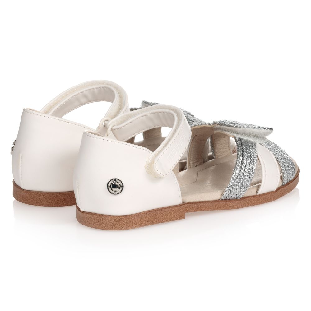 Mayoral-Girls White & Silver Sandals | Childrensalon Outlet