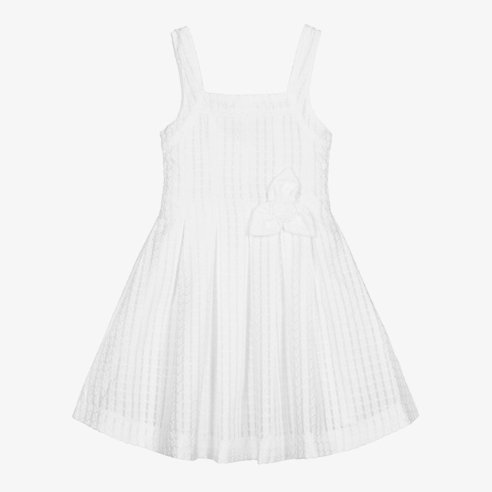Mayoral - Белое платье без рукавов для девочек | Childrensalon