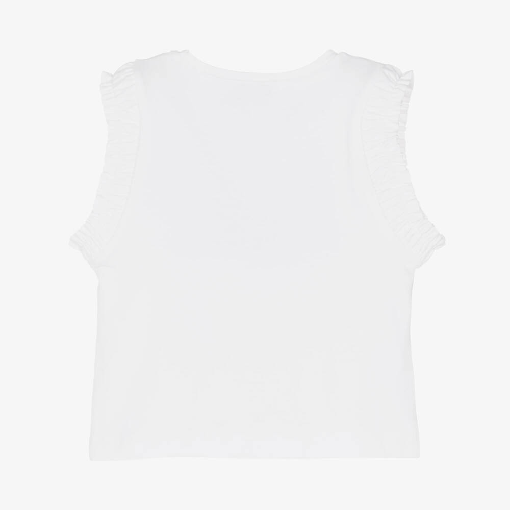 Mayoral-Girls White Sleeveless Flower Top | Childrensalon Outlet