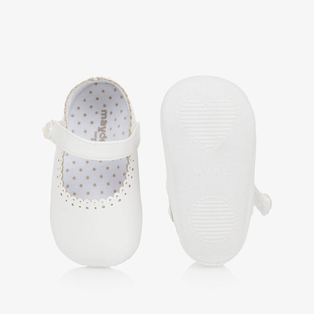 Mayoral Newborn-Girls' White Soft Leatherette First Steps | Childrensalon Outlet