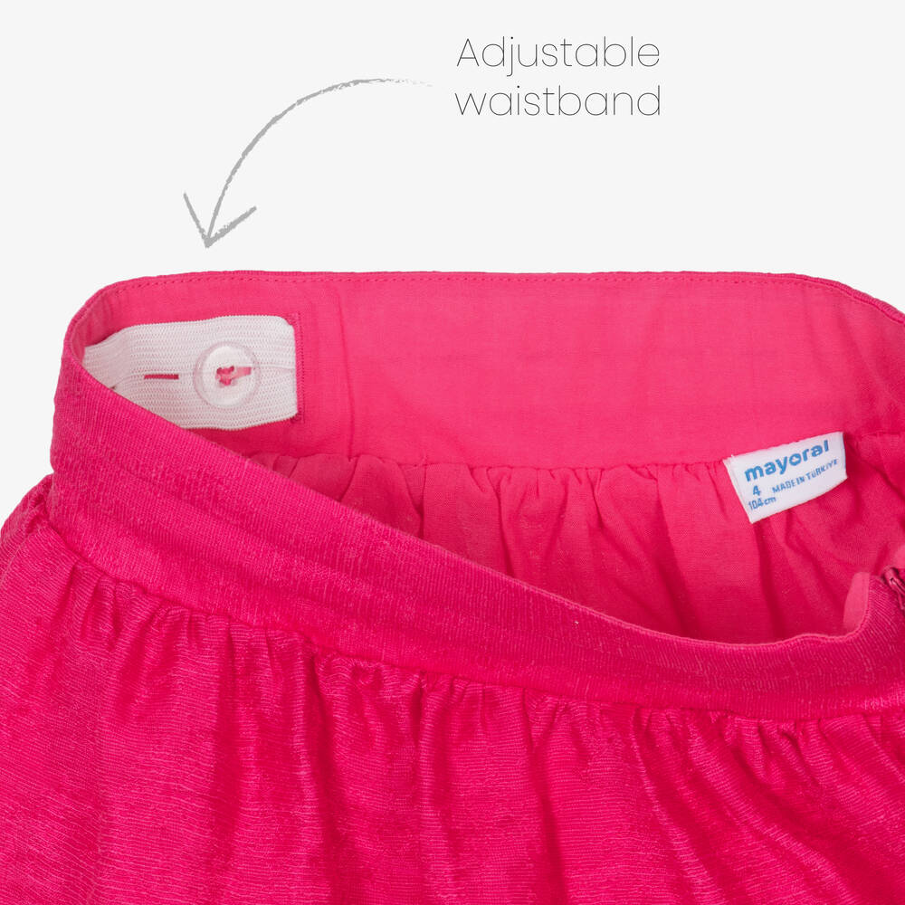 Mayoral-Girls White Top & Pink Skirt Set | Childrensalon Outlet