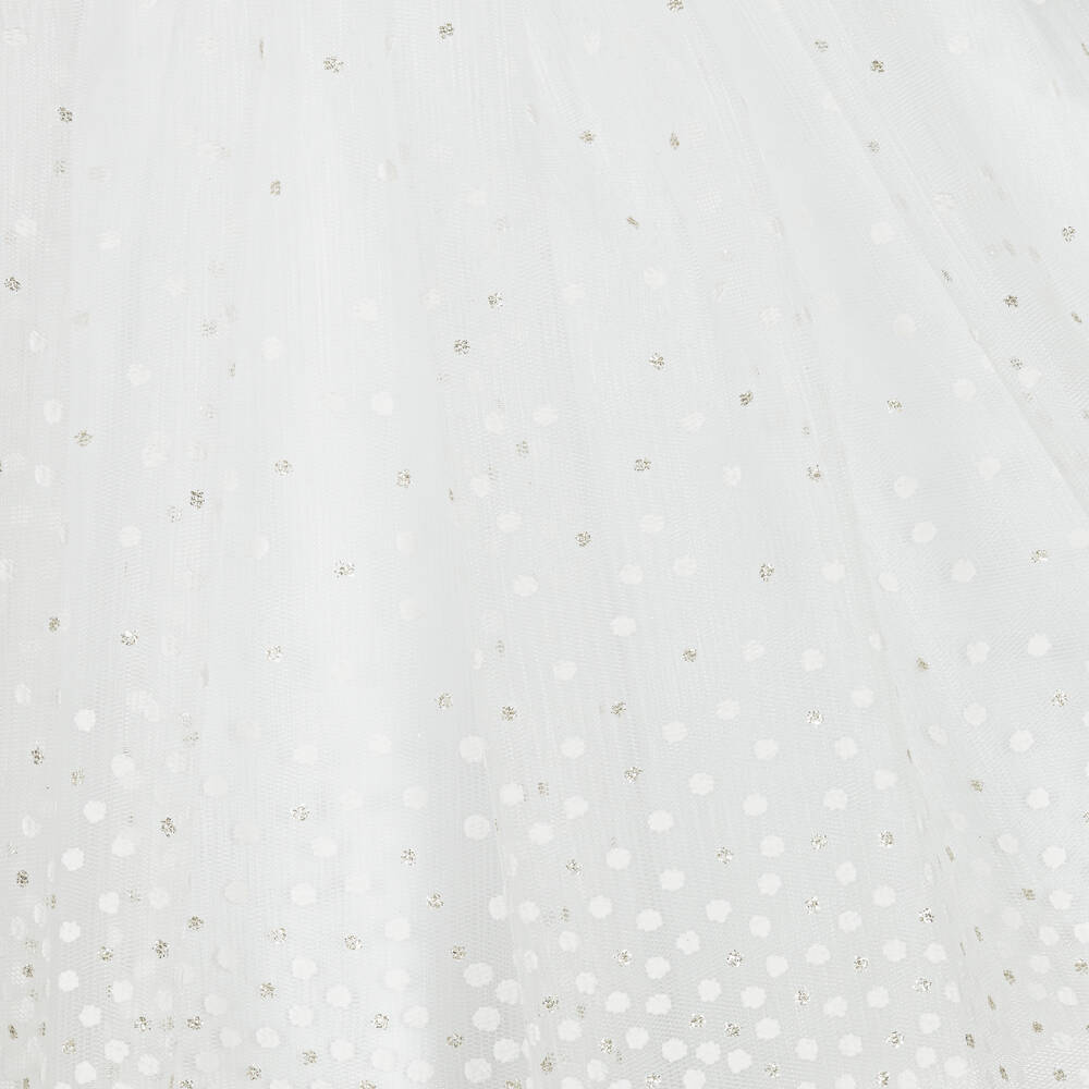 Mayoral-Белая юбка-пачка из тюля в горошек для девочек | Childrensalon Outlet