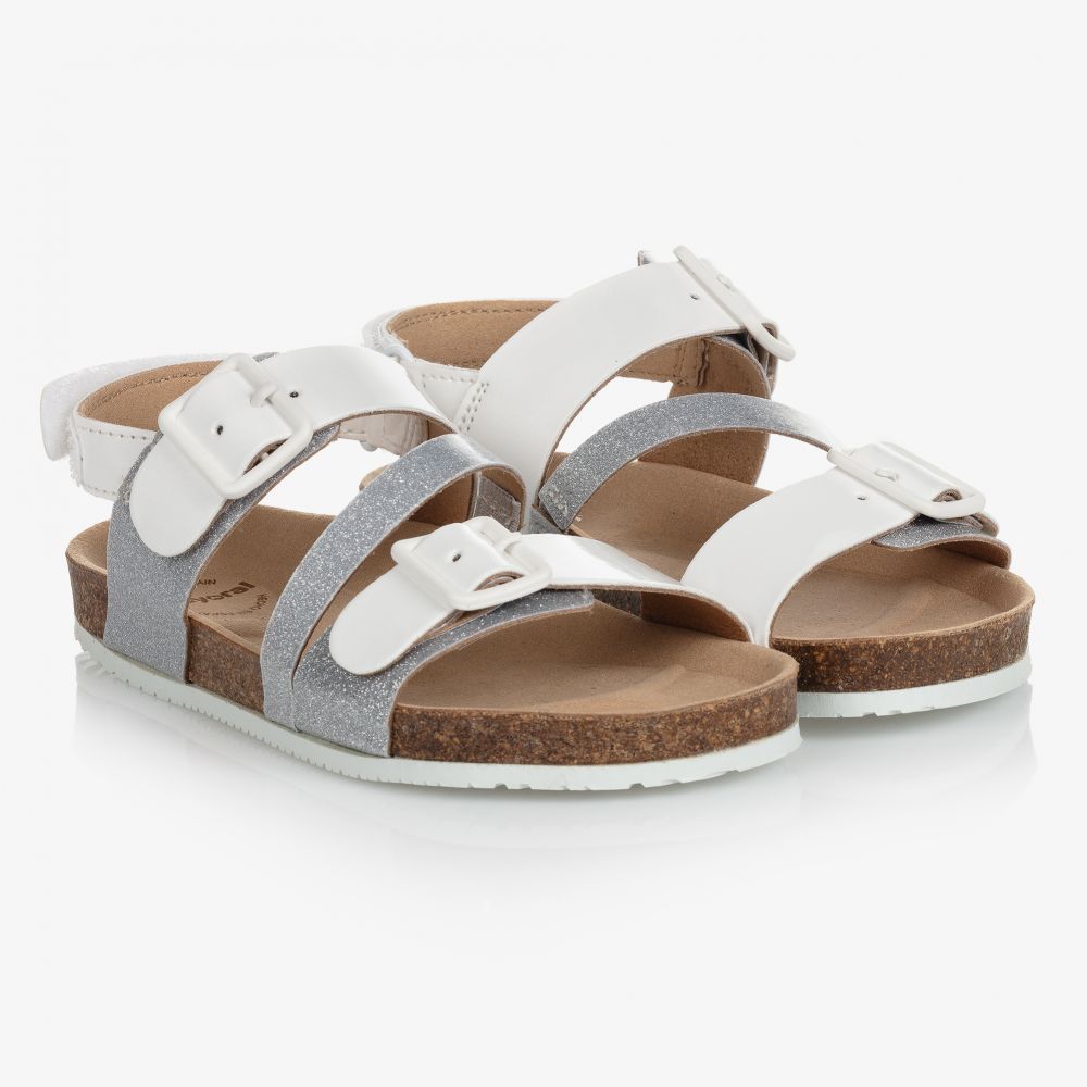 Mayoral - Girls White Velcro Sandals  | Childrensalon