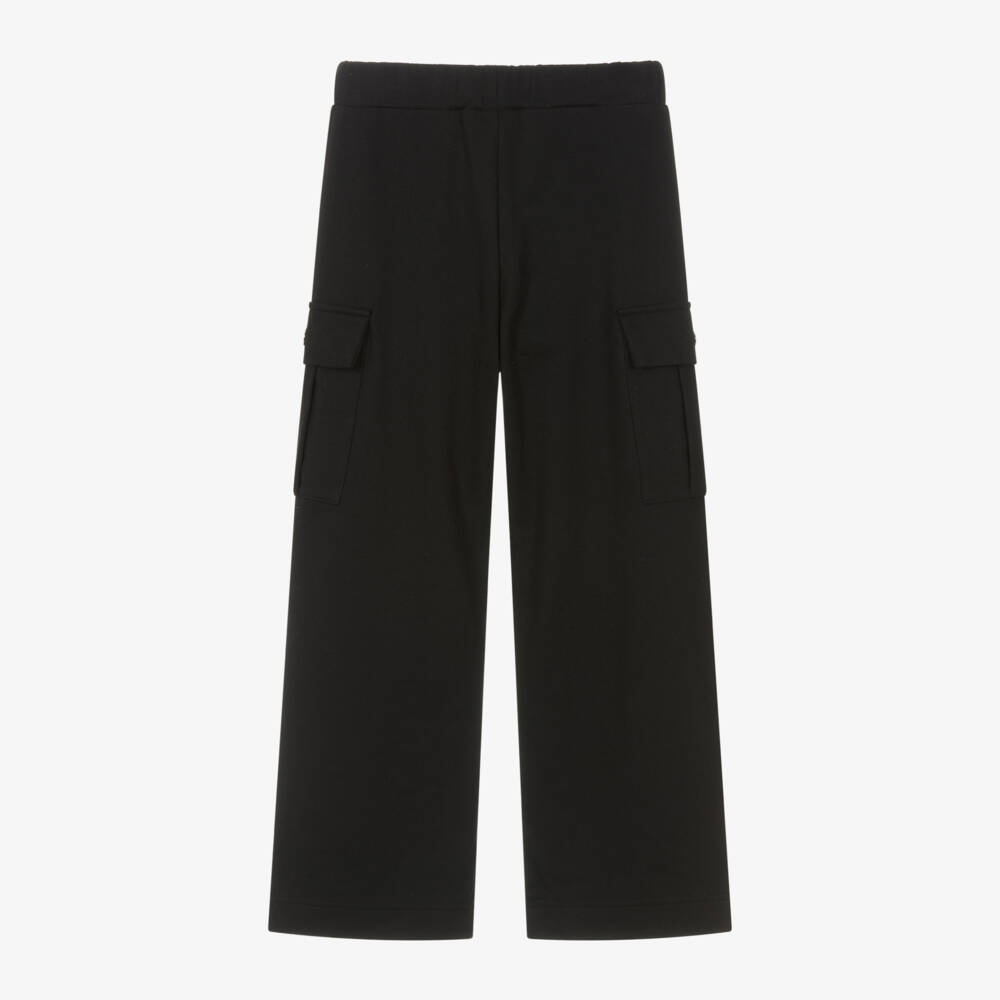 Mayoral-Girls Wide-Leg Black Cargo Trousers | Childrensalon Outlet