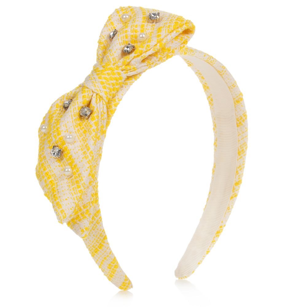 Mayoral - Girls Yellow Bow Hairband | Childrensalon