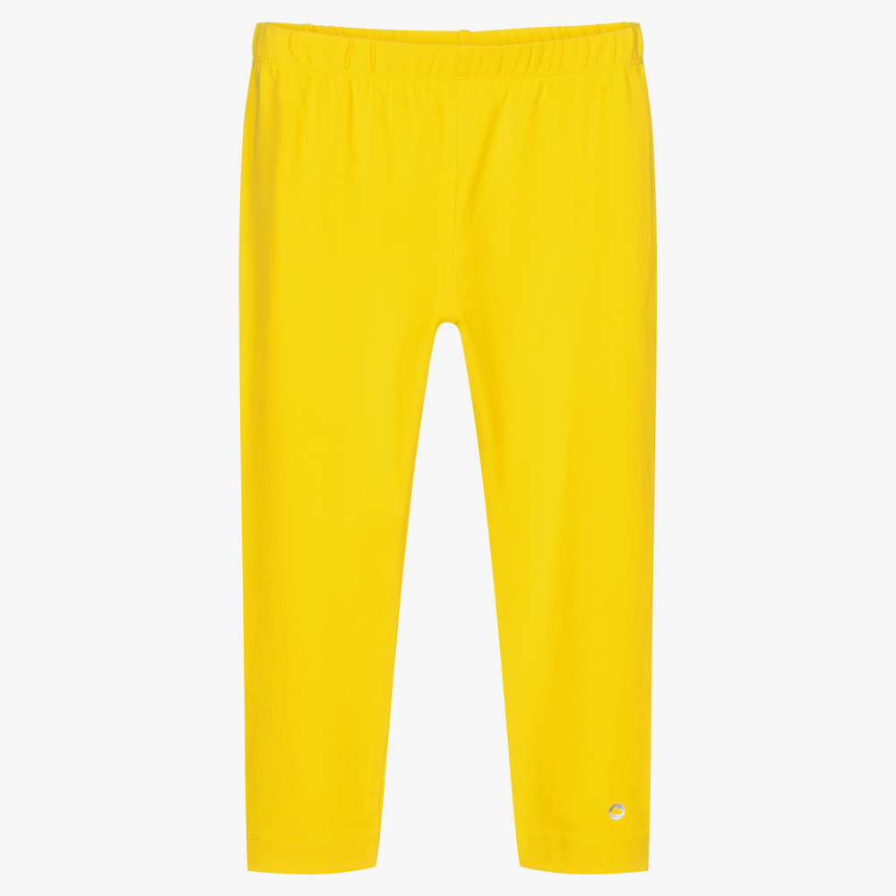 Girls yellow capri leggings new arrivals