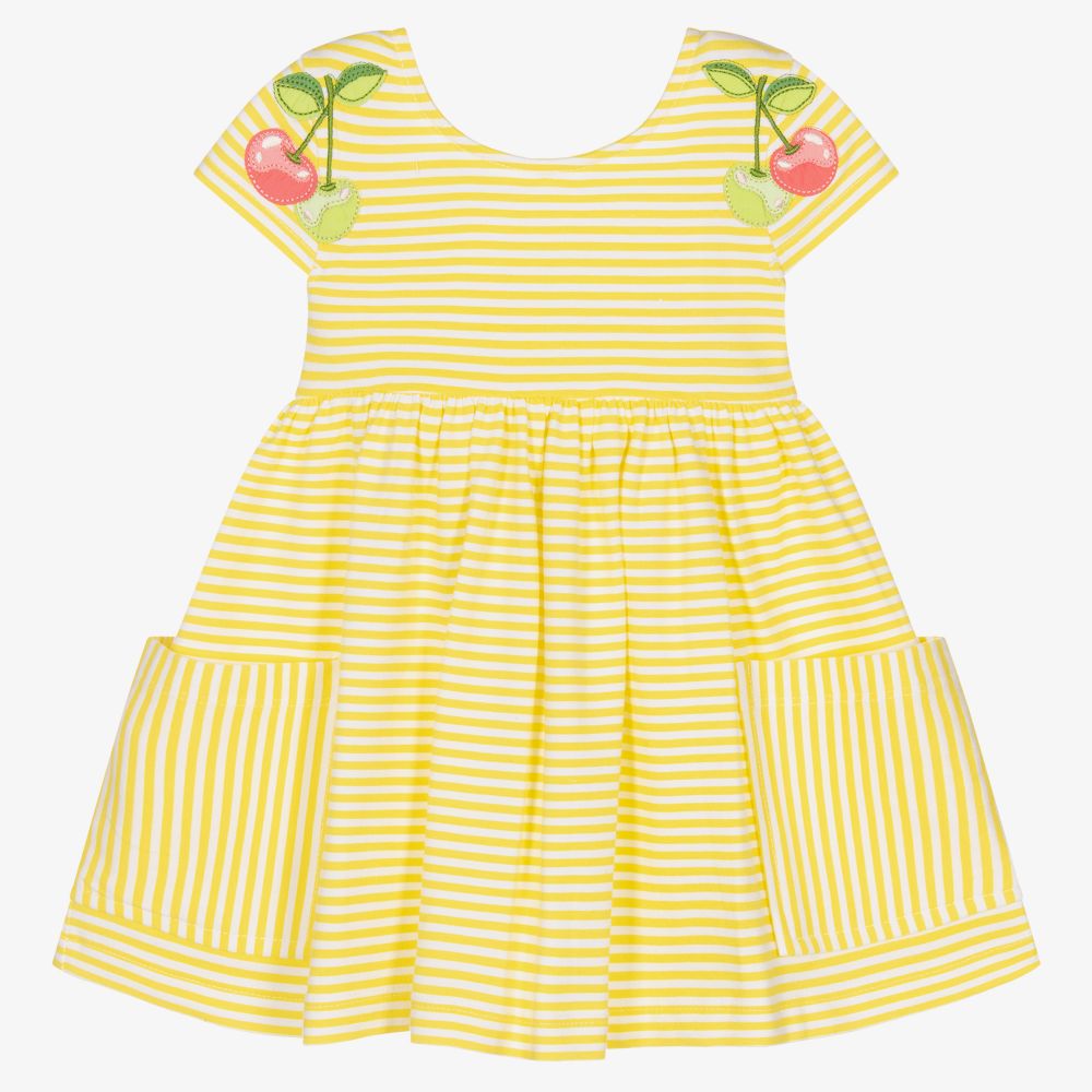 Mayoral - Желтое платье с вишнями для девочек  | Childrensalon
