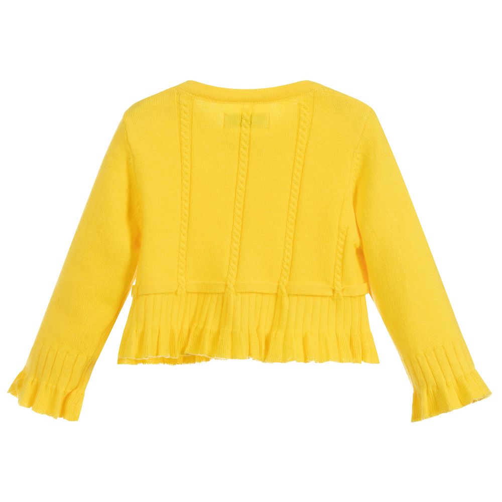 Mayoral Girls Yellow Cotton Cardigan Childrensalon Outlet