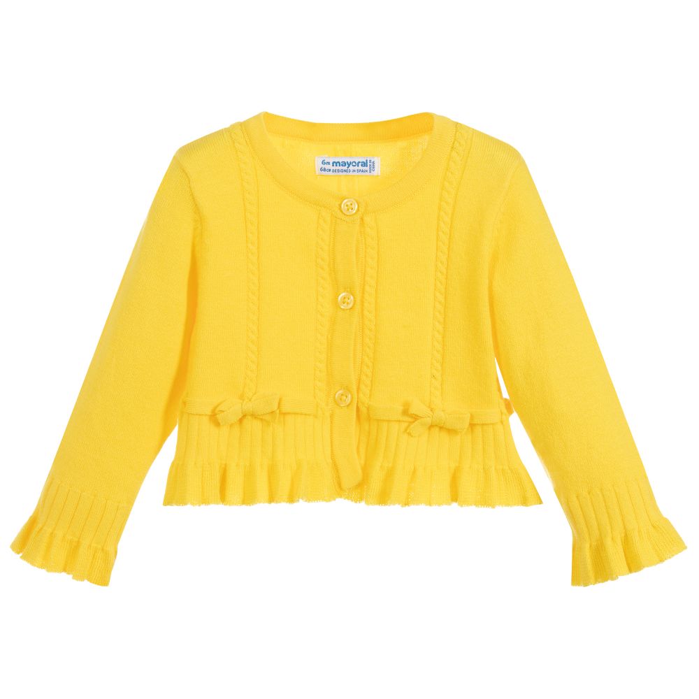 Yellow cotton cardigan top
