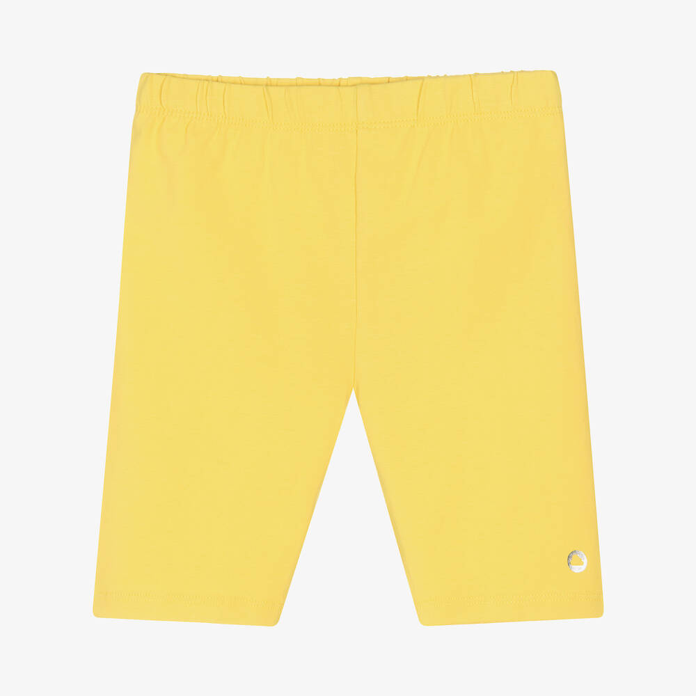Mayoral-Girls Yellow Cotton Cycling Shorts | Childrensalon Outlet