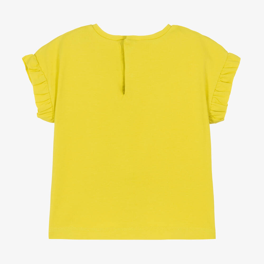 Mayoral-تيشيرت أطفال بناتي قطن جيرسي لون أصفر | Childrensalon Outlet