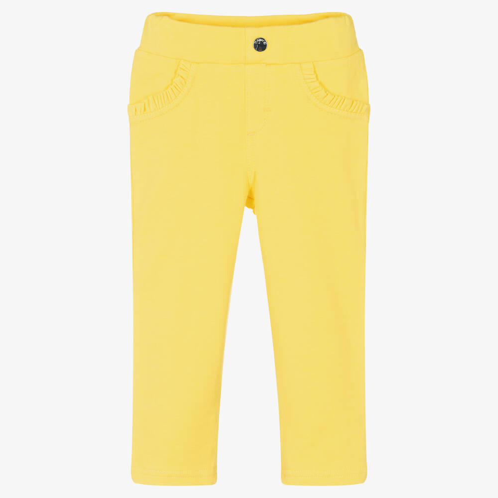 Mayoral - Jegging jaune en coton fille | Childrensalon