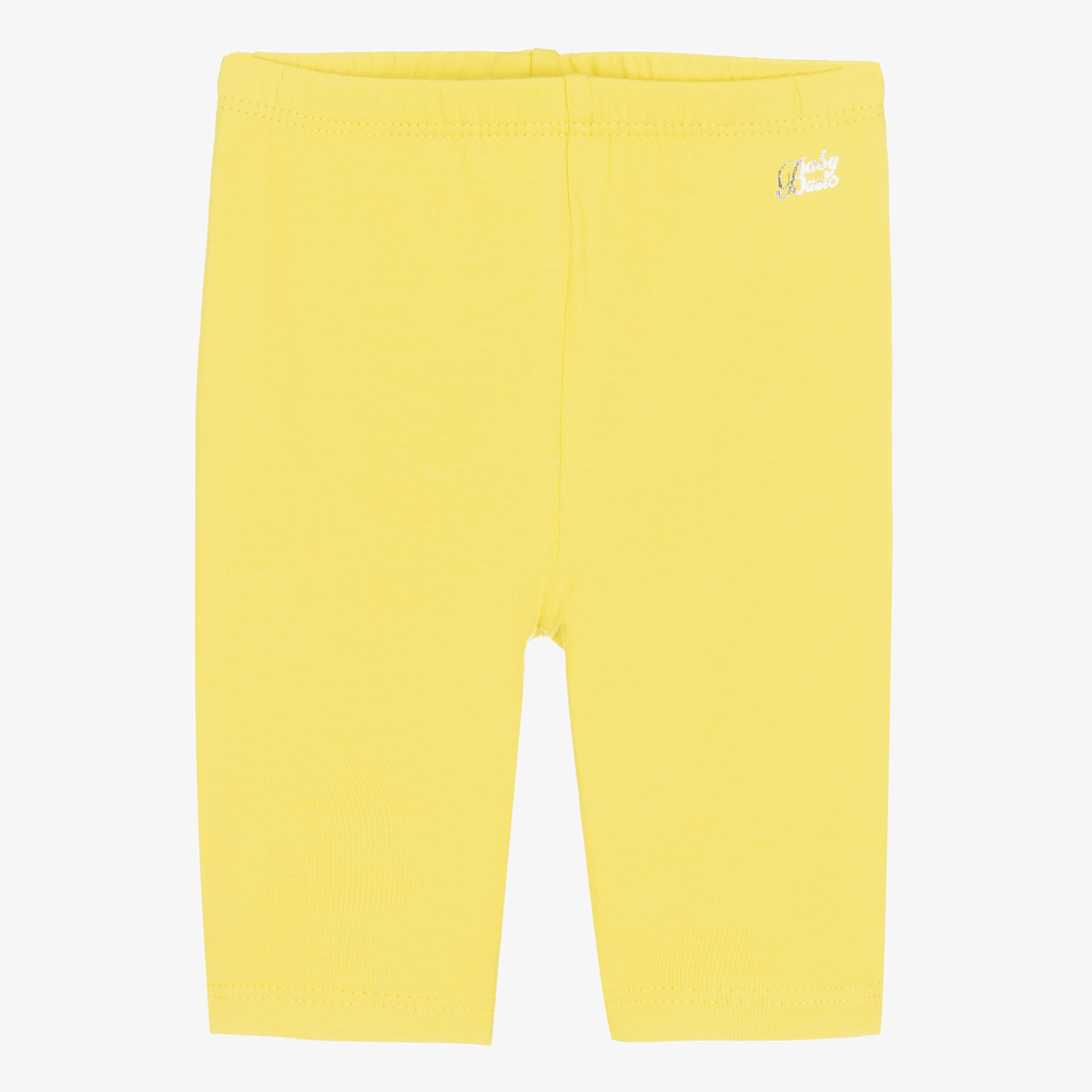 Mayoral - Girls Yellow Cotton Leggings | Childrensalon