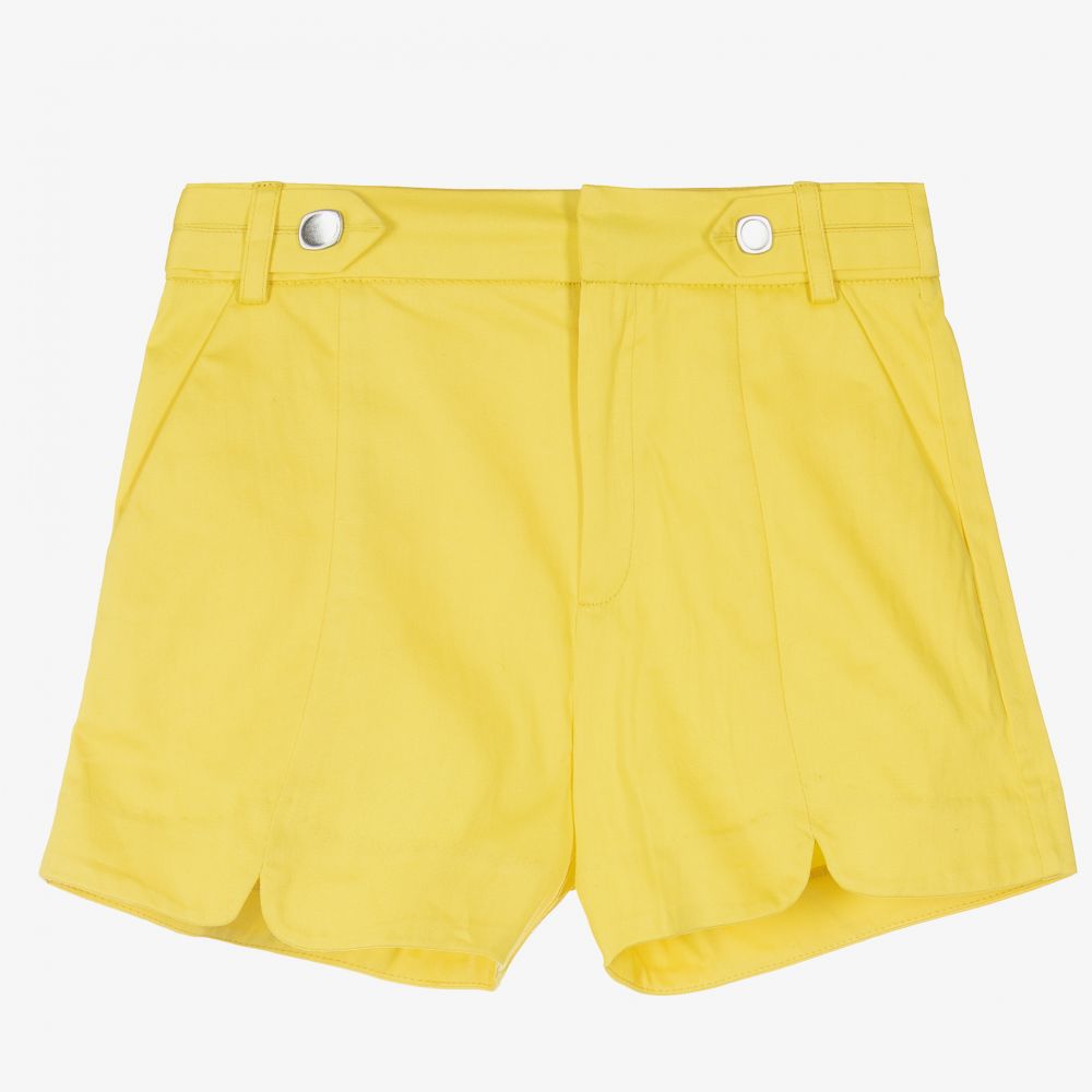 Mayoral - Girls Yellow Cotton Shorts | Childrensalon
