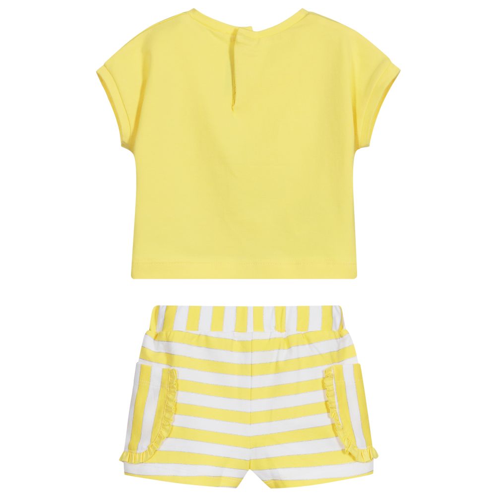 Mayoral-Комплект с желтыми хлопковыми шортами для девочек | Childrensalon Outlet