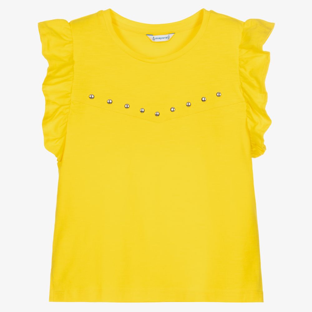Mayoral - Gelbes Baumwoll-T-Shirt (M) | Childrensalon