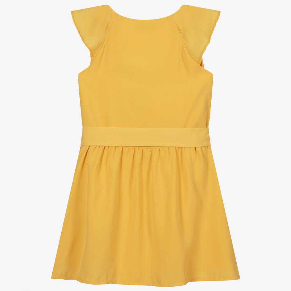 Mayoral-Girls Yellow Crêpe Playsuit | Childrensalon Outlet