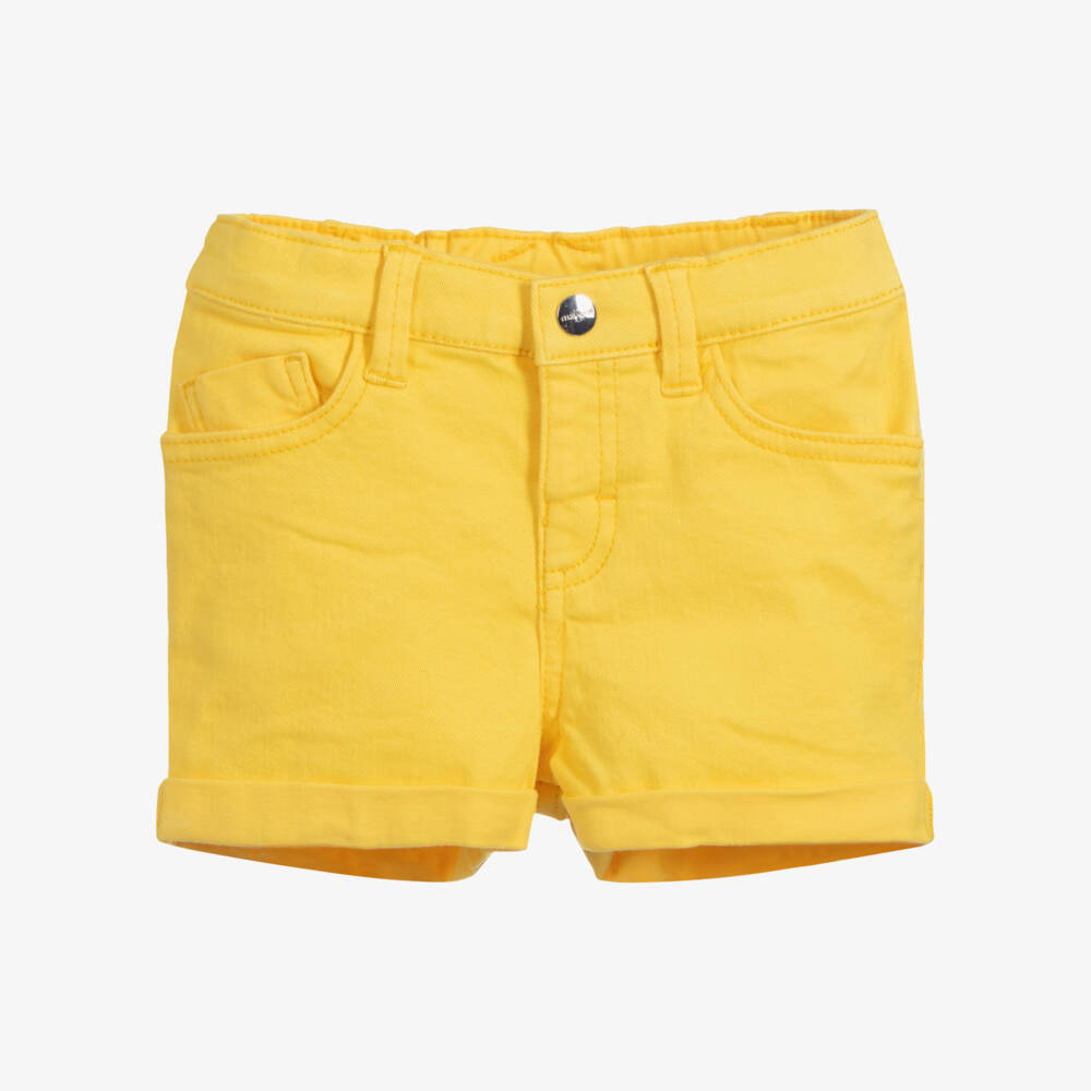 Mayoral-Girls Yellow Denim Shorts | Childrensalon Outlet