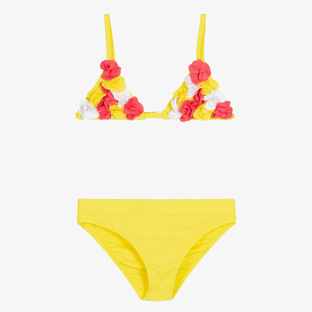 Mayoral-Girls Yellow Floral Bikini | Childrensalon Outlet