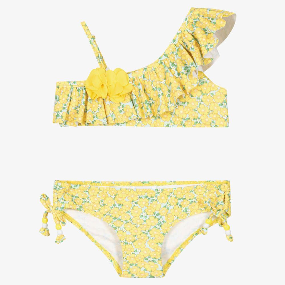 Mayoral-Girls Yellow Floral Bikini | Childrensalon Outlet