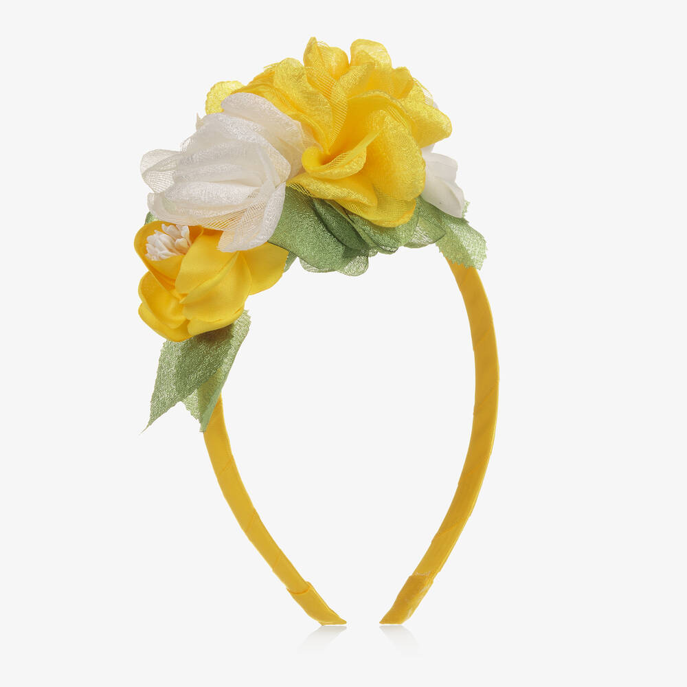 Mayoral - Girls Yellow Floral Hairband | Childrensalon