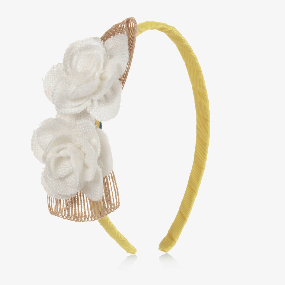 Mayoral - Girls Yellow Floral Hairband | Childrensalon