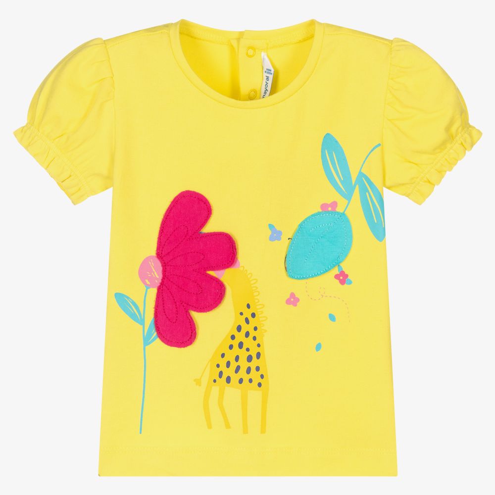 Mayoral - Girls Yellow Giraffe Top | Childrensalon