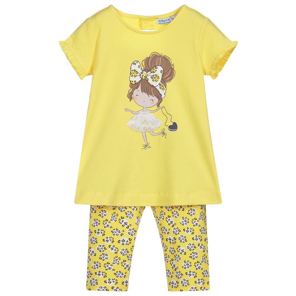 Mayoral - Girls Yellow Leggings Set | Childrensalon