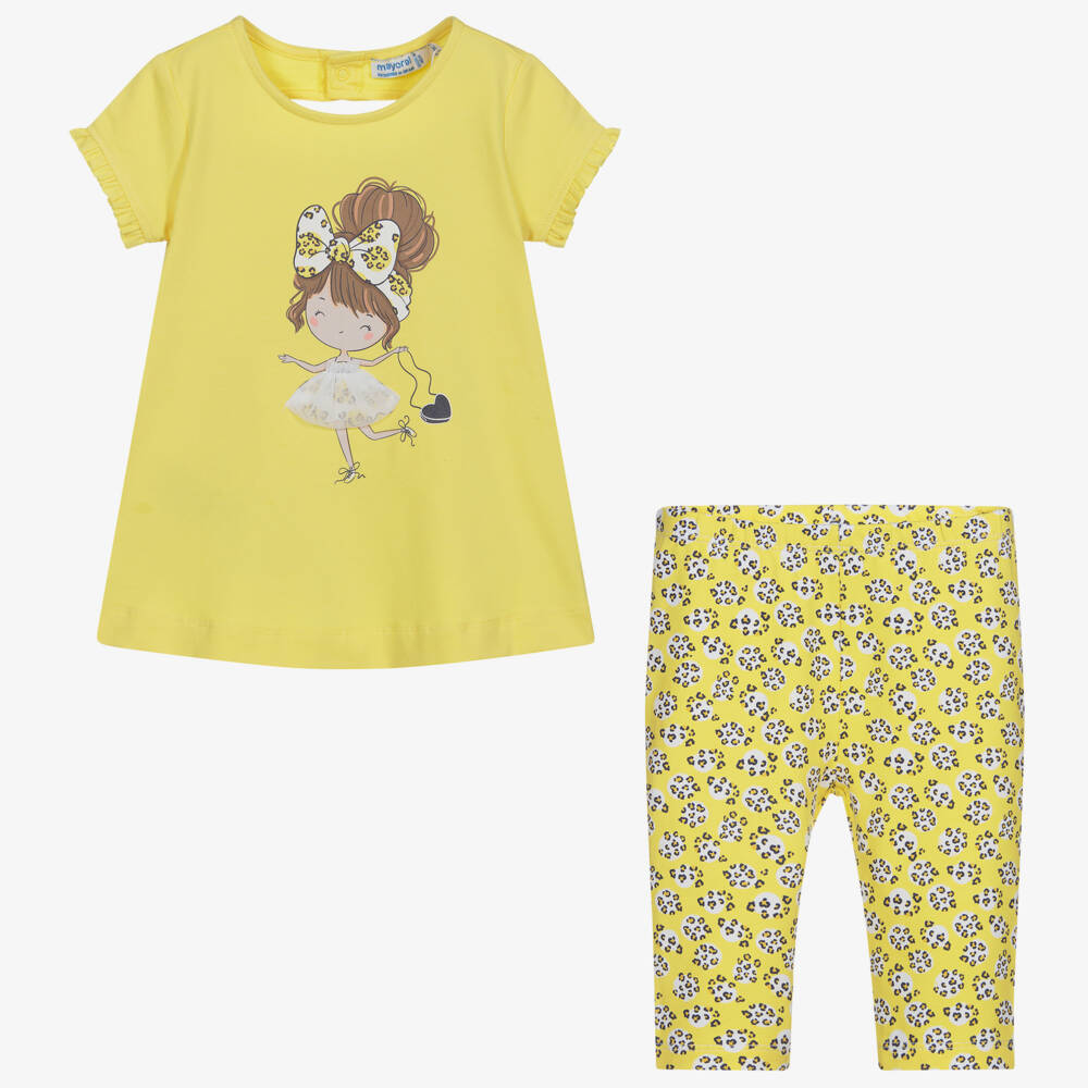 Mayoral-Girls Yellow Leggings Set | Childrensalon Outlet