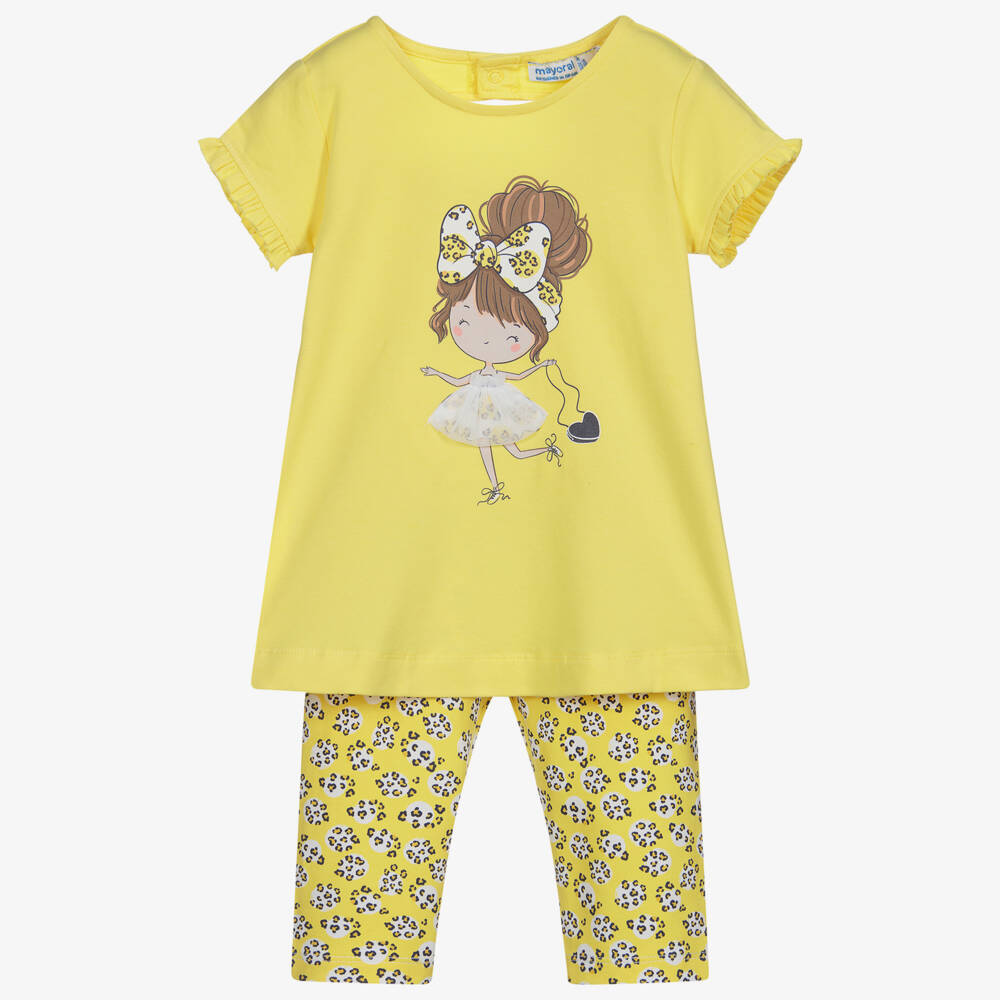 Mayoral-Girls Yellow Leggings Set | Childrensalon Outlet