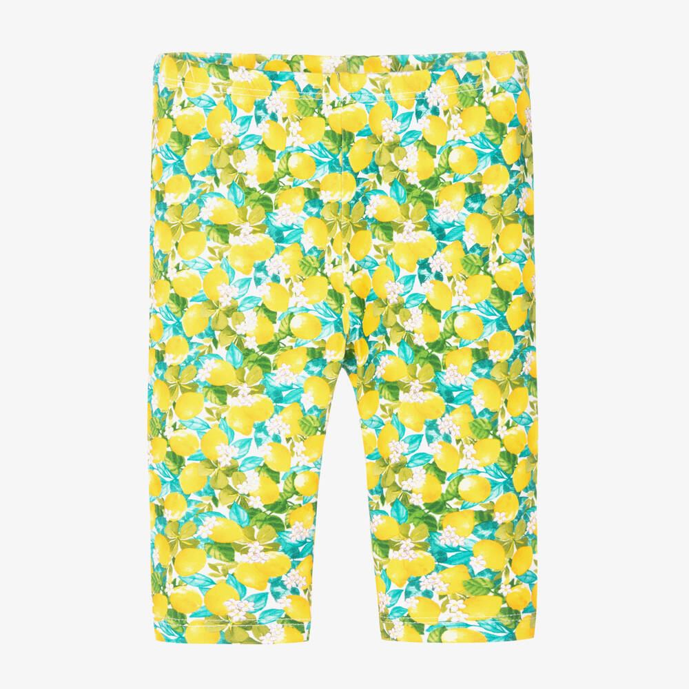 Mayoral - Girls Yellow Lemon Print Leggings | Childrensalon