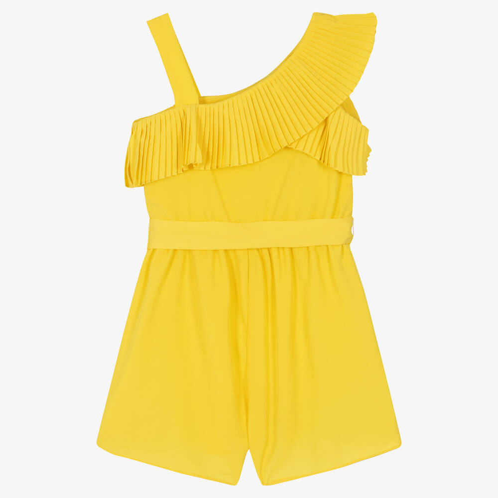 Mayoral Combi short jaune pliss fille