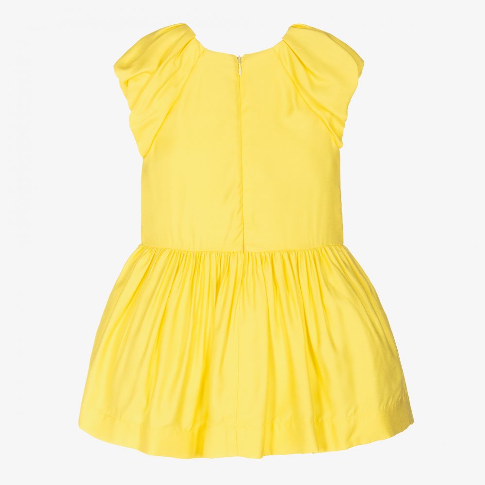 Mayoral-Girls Yellow Satin Dress | Childrensalon Outlet