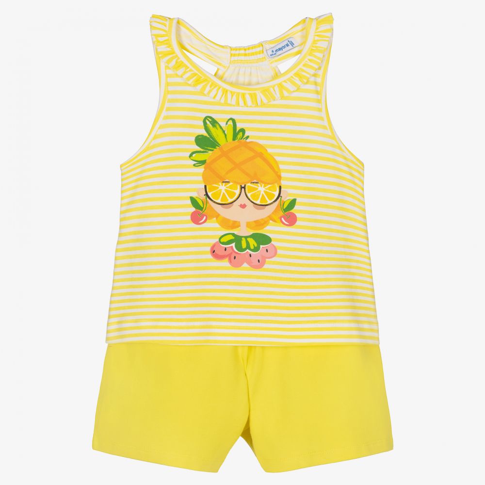 Mayoral - Ensemble short jaune Fille | Childrensalon