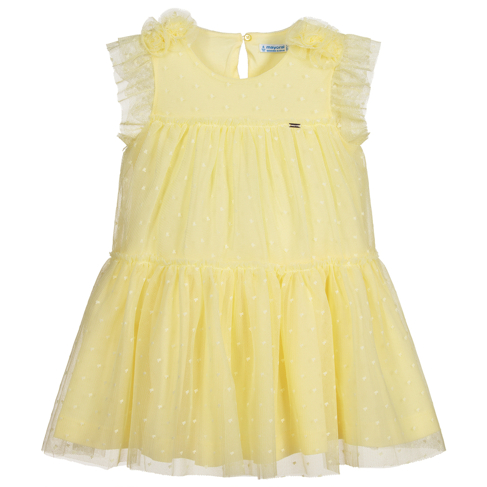 Mayoral - Robe jaune en tulle Fille | Childrensalon