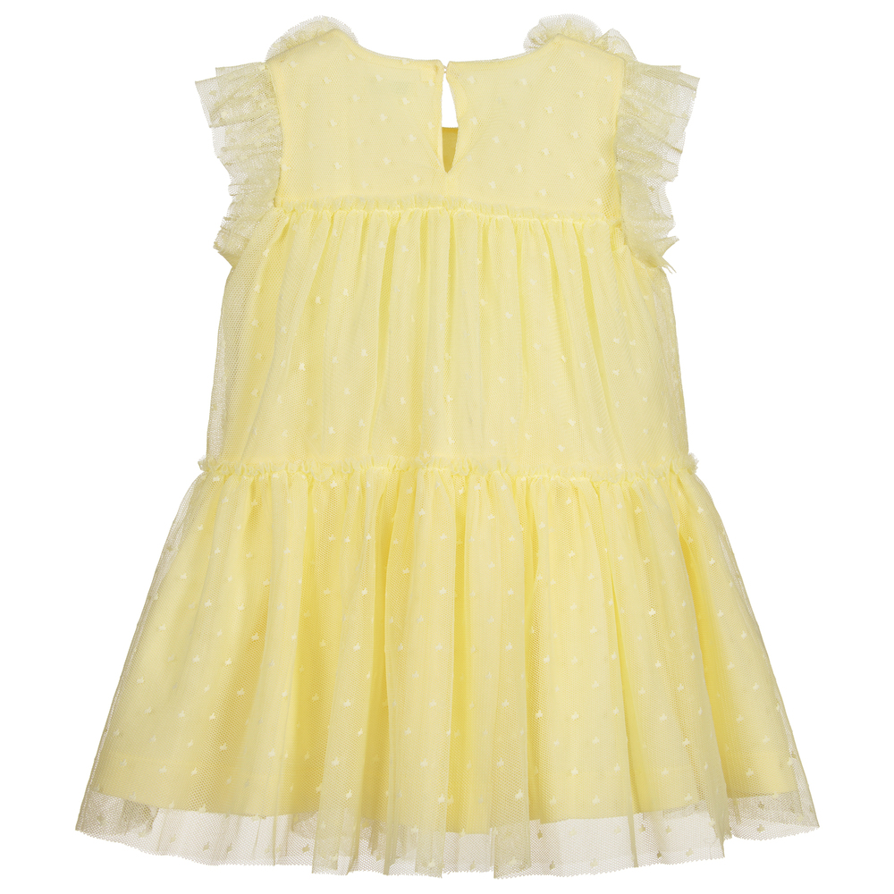 Mayoral-Girls Yellow Tulle Dress | Childrensalon Outlet