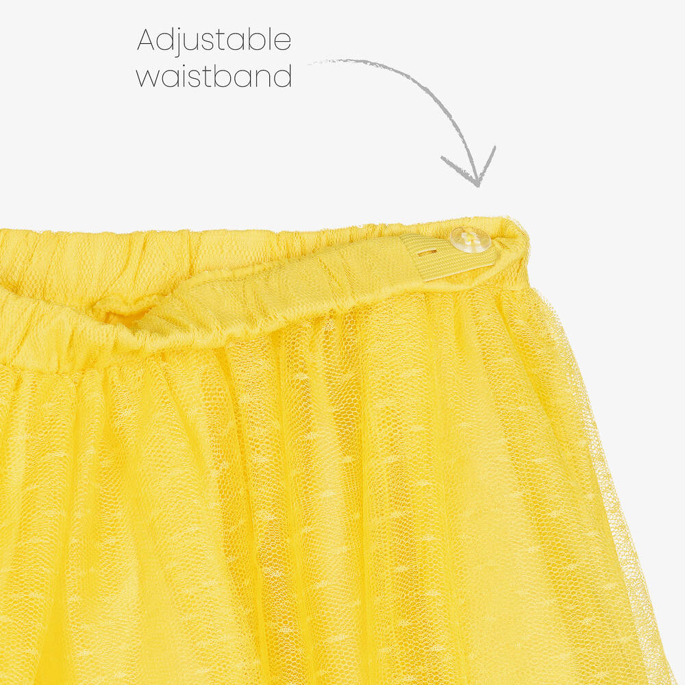 Mayoral-Girls Yellow & White Cotton Skirt Set | Childrensalon Outlet