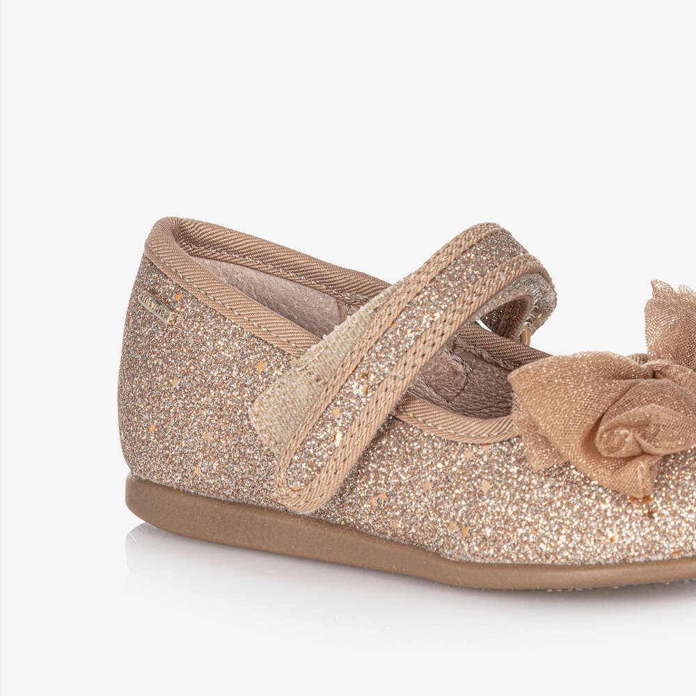 Mayoral-Gold Glitter Bar Shoes | Childrensalon Outlet