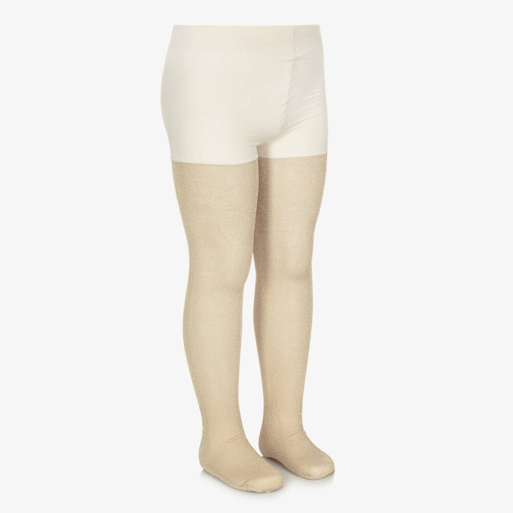 Mayoral-Gold Lurex Tights | Childrensalon Outlet